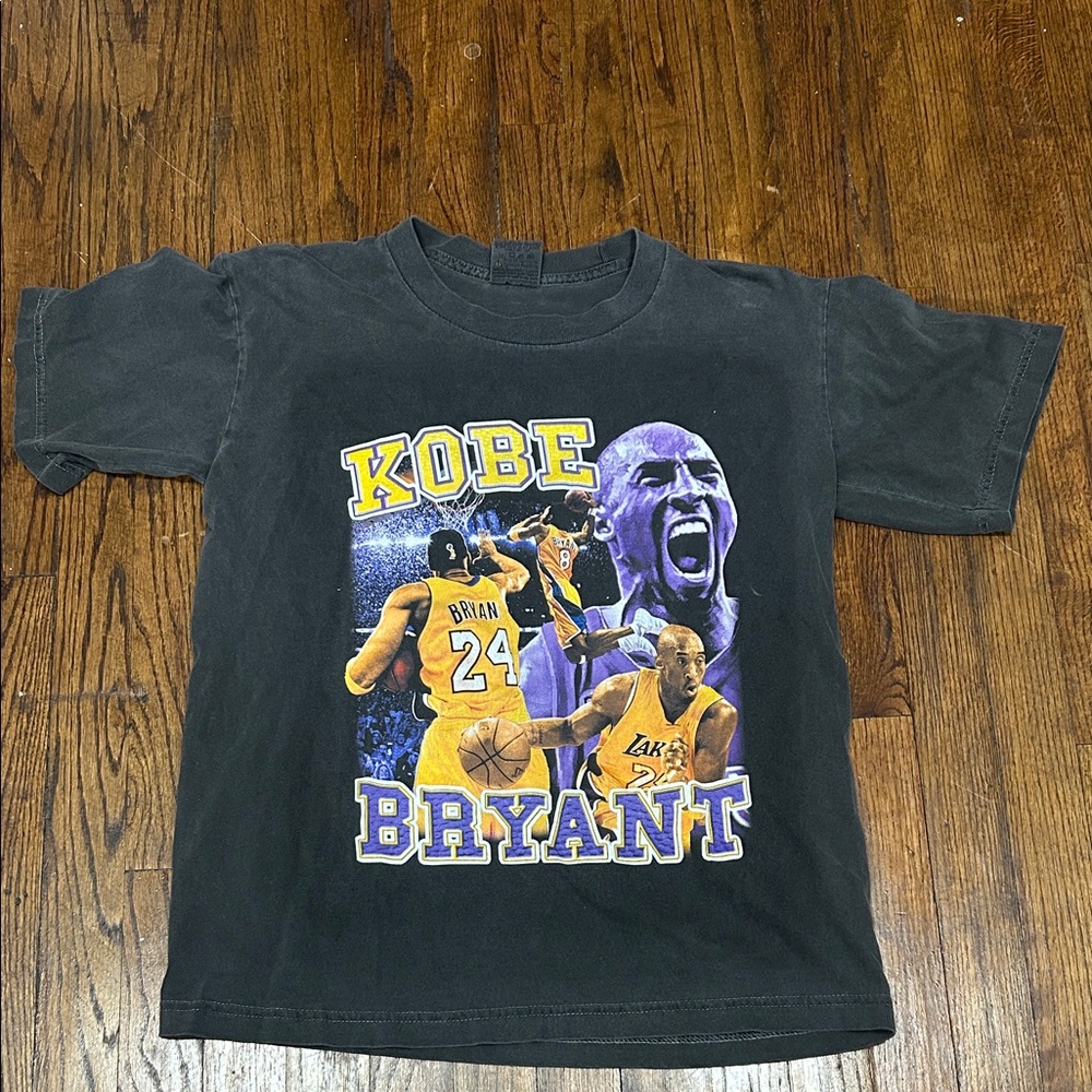 Black Kobe Graphic Short Sleeve Tee for Kids